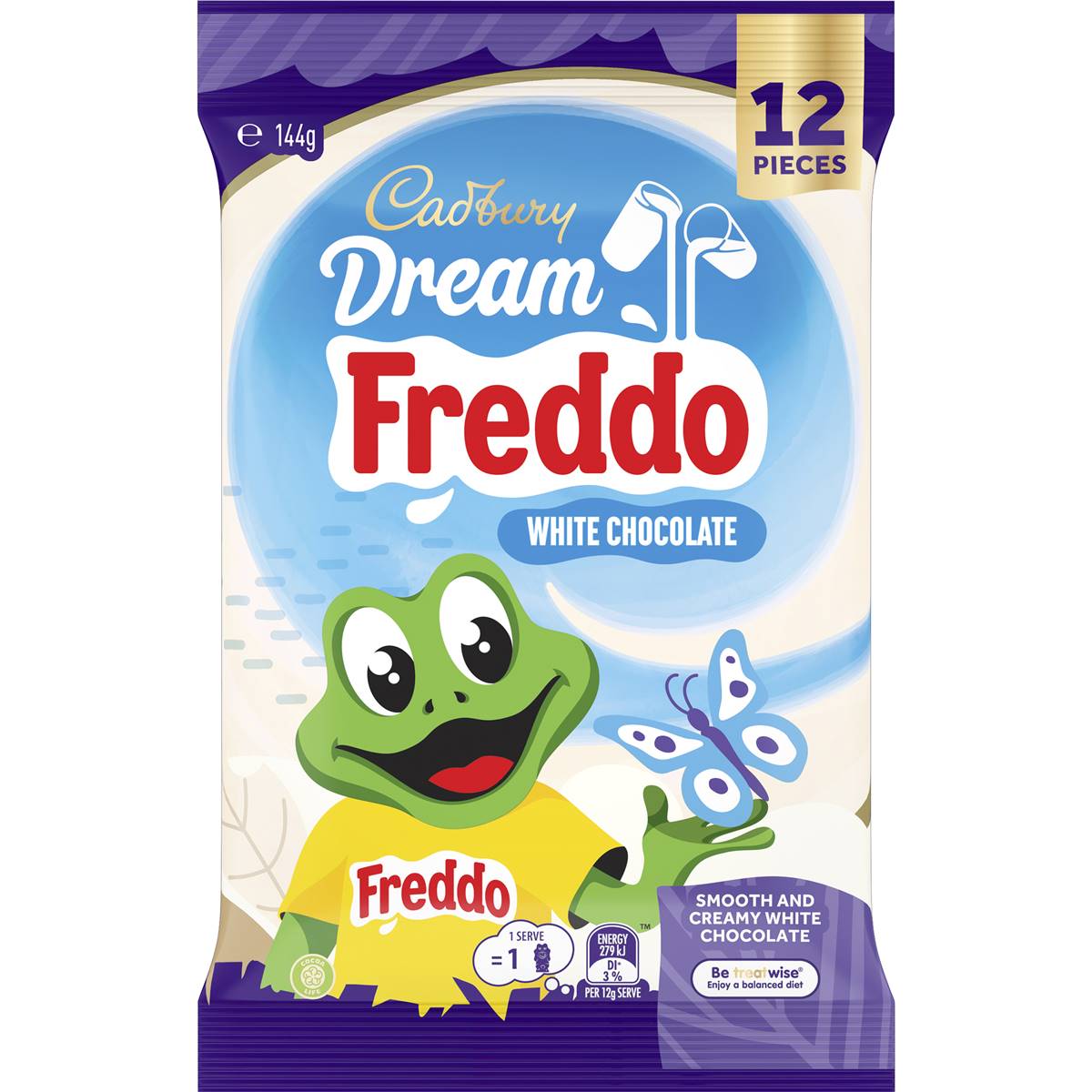Cadbury Dream Freddo White Chocolate Share Pack 12 Mini Bars 144g