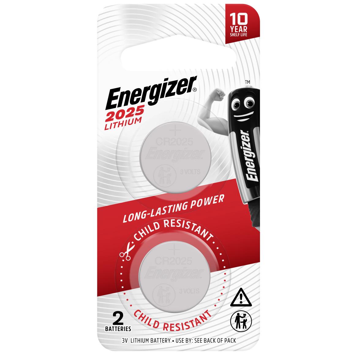Energizer Lithium 2025 Coin Battery (2pk)