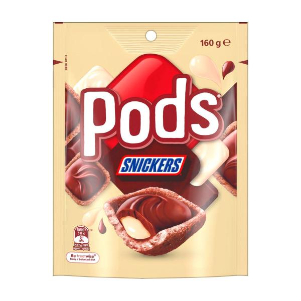PODS SNICKERS CHOCOLATE SNACK AND SHARE PARTY BAG 160G