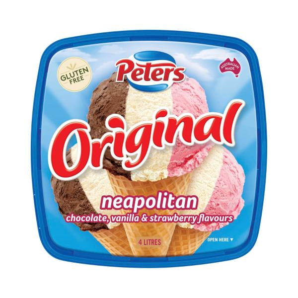 PETERS ORIGINAL NEAPOLITAN ICE CREAM 4L