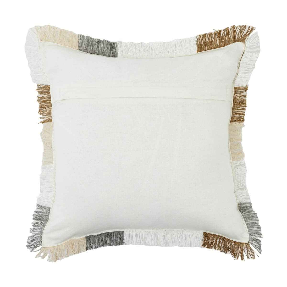 43cm Check Fringe Cushion
