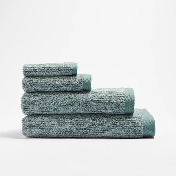 Australian Cotton Ribbed Face Washer - Piper - Sage Marle