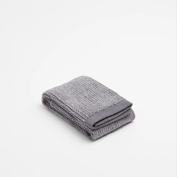 Australian Cotton Ribbed Hand Towel - Piper - Charcoal Marle