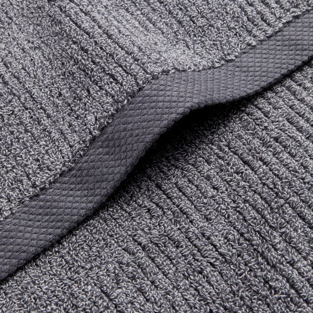 Australian Cotton Ribbed Hand Towel - Piper - Charcoal Marle