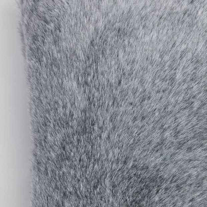 Myles Faux Fur Cushion - Charcoal