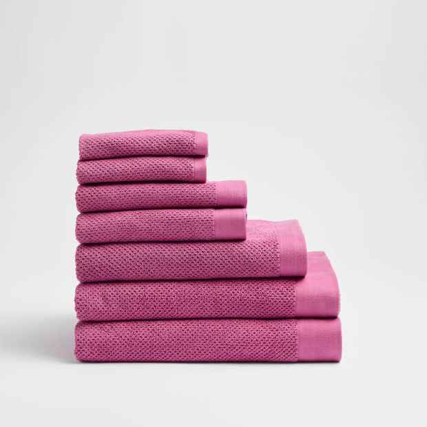 Milo Australian Cotton 7 Piece Towel Set - Red Violet
