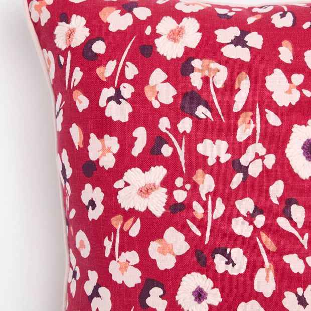 Ivy Leopard Floral Print Cushion