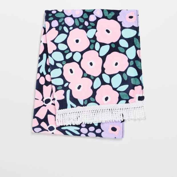 Australian Cotton Kids Beach Towel - Ditsy Floral Lilac