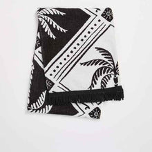 Australian Cotton Kids Beach Towel - Palm Tree Black
