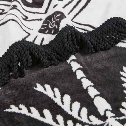 Australian Cotton Kids Beach Towel - Palm Tree Black