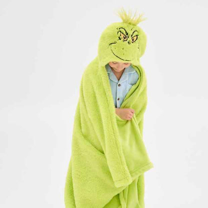 The Grinch Christmas Hooded Blanket Throw