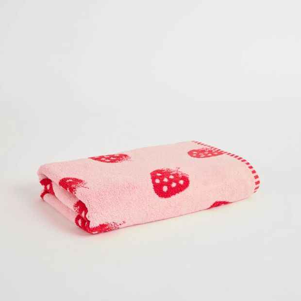 Kids Australian Cotton Strawberry Milk Bath Towel