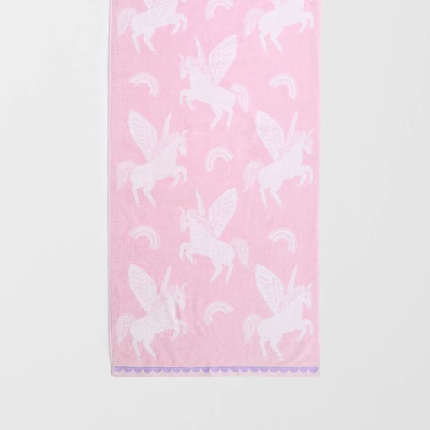 Kids Unicorn Australian Cotton Bath Towel - Pale Lilac