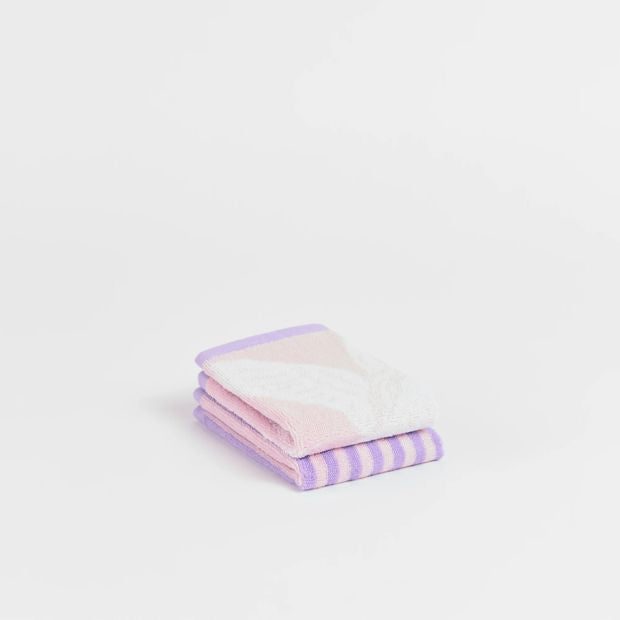Kids Unicorn Australian Cotton 2 Pack Face Washer - Pale Lilac