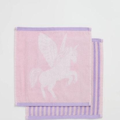 Kids Unicorn Australian Cotton 2 Pack Face Washer - Pale Lilac