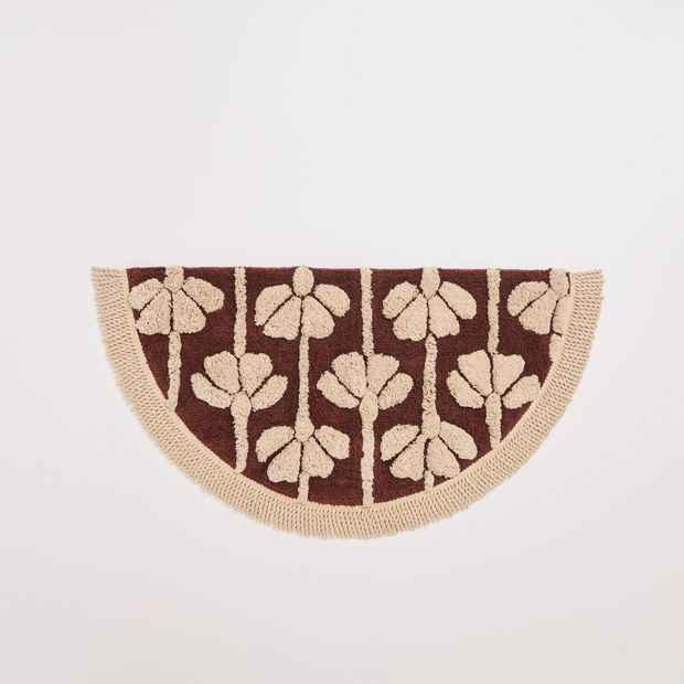 Lotus Textured Cotton Bath Mat - Tiramisu