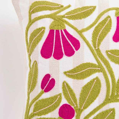 Anabelle Emvroidered Cushion - Wild Rose