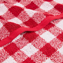 Christmas Georgie Australian Cotton Gingham Bath Towel - Red