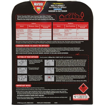 Mortein Powergard Odourless Multi-Insect Automatic Spray 154g