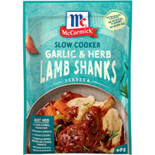 McCormick Slow Cooker Garlic & Herb Lamb Shanks Recipe Base 40g