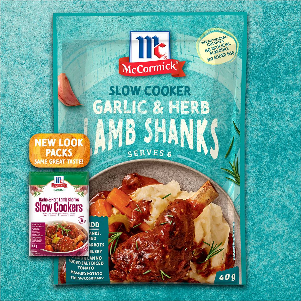 McCormick Slow Cooker Garlic & Herb Lamb Shanks Recipe Base 40g