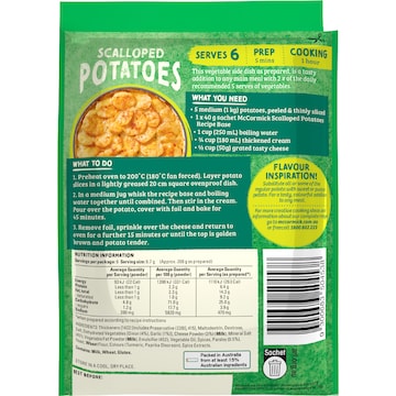 McCormick Scalloped Potatoes Recipe Base 40g