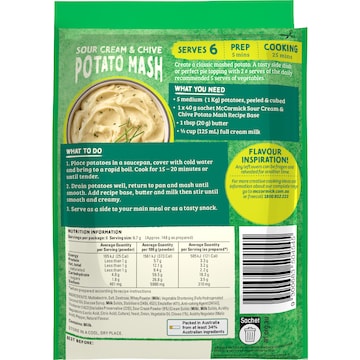 McCormick Sour Cream & Chive Potato Mash Recipe Base 40g