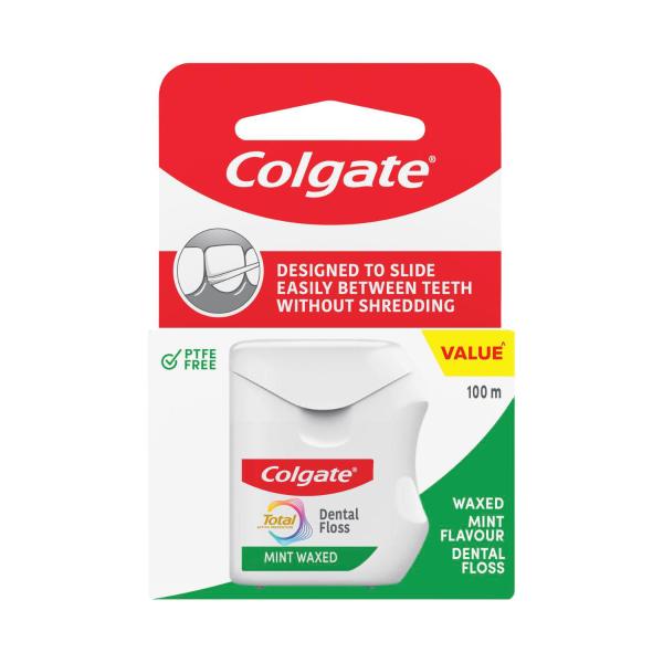 COLGATE TOTAL WAXED DENTAL FLOSS MINT 100M