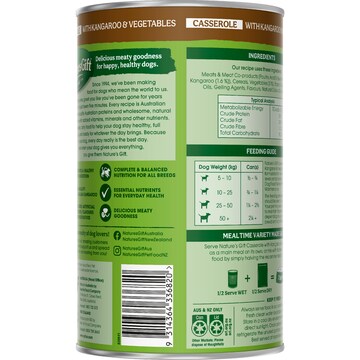 Nature's Gift Adult Wet Dog Food Casserole With Kangaroo & Vegetables 1.2kg