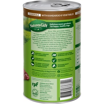 Nature's Gift Adult Wet Dog Food Casserole With Kangaroo & Vegetables 1.2kg