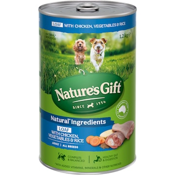 Nature's Gift Adult Wet Dog Food Loaf Chicken Vegetables & Rice 1.2kg