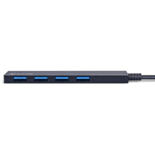 Bonelk Long-Life USB-C to 4 Port USB 3.0 Slim Hub (Black)