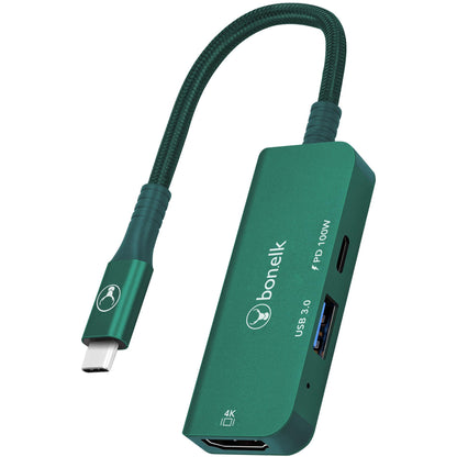 Bonelk Long-Life USB-C 3 in 1 Multiport Hub (Green)