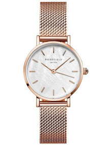 Stainless Steel Mesh Analogue Watch in Rose Gold