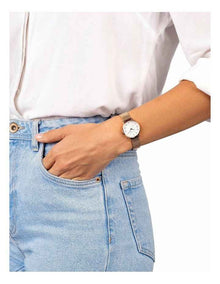 Stainless Steel Mesh Analogue Watch in Rose Gold