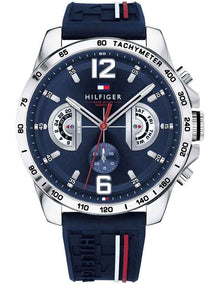 Multi-function Blue Silicone Men's Sport Watch