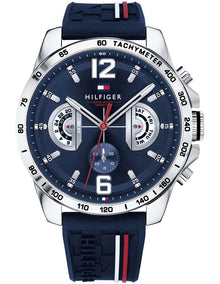 Multi-function Blue Silicone Men's Sport Watch