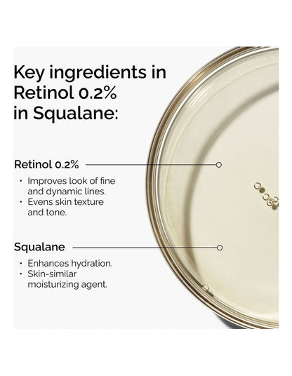 Retinol 0.2% in Squalane, Mild Serum for Early Signs of Ageing 30ml