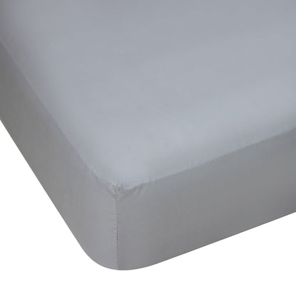 250 Thread Count Cotton Rich Fitted Sheet - Queen Bed, Grey