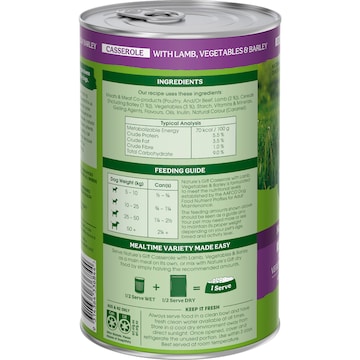 Nature's Gift Adult Wet Dog Food Casserole With Lamb Vegetables & Barley 1.2kg