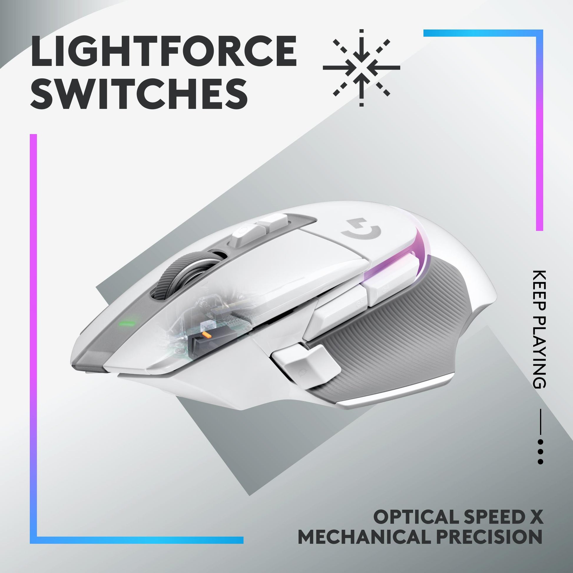 Logitech G502 X Plus Wireless RGB Gaming Mouse (White)