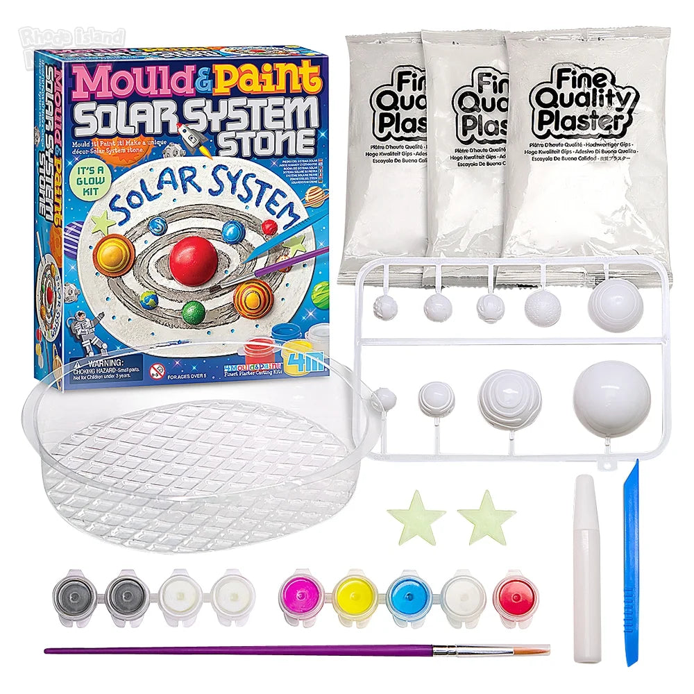 Mould & Paint Solar System Stone Glow In The Dark Kit By 4M Space Toys Art and Craft for Kids Gifting idea for 5yrs+