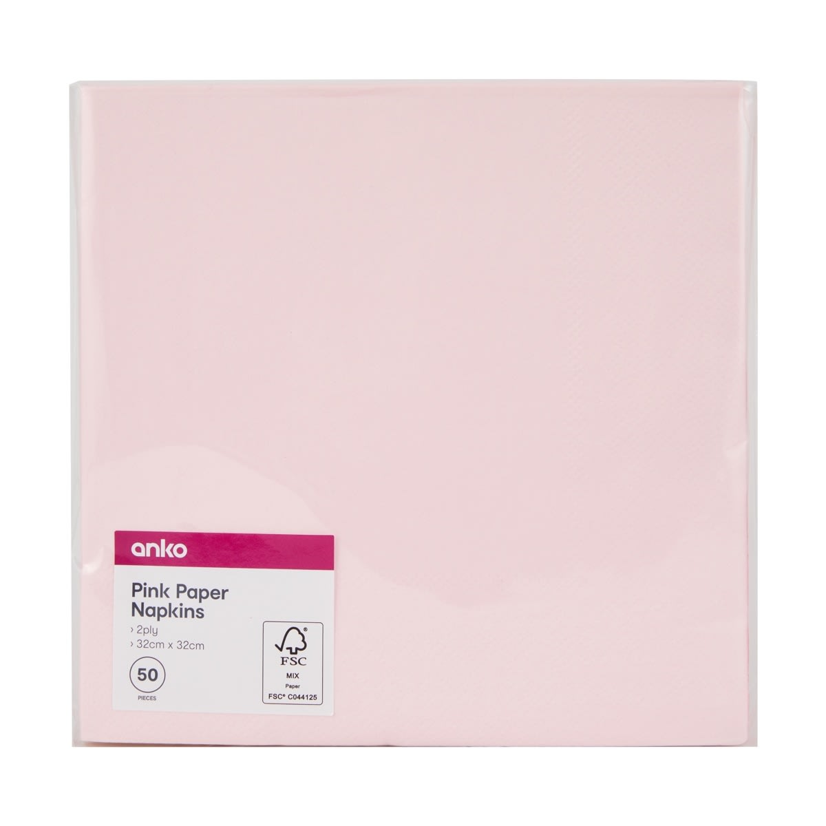 50 Piece Pink Paper Napkins