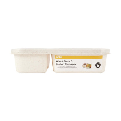 Oatmeal Wheat Straw 3 Section Container Lunch Box