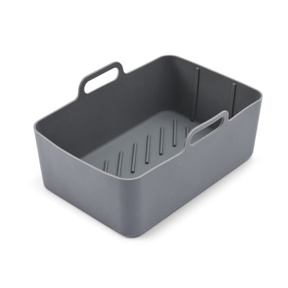 2 Pack Silicone Rectangle Air Fryer Trays - Grey