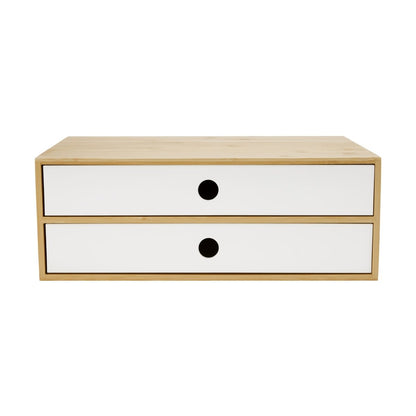 Bamboo and Plastic Desk Top Drawers