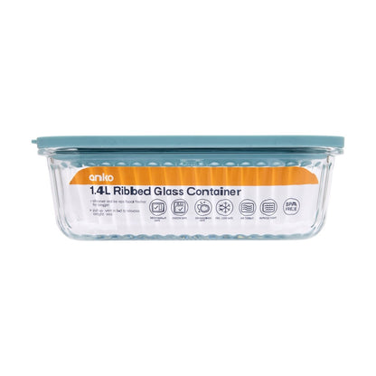 1.4L Ribbed Glass Container