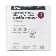 Stain Resistant and Allergy Sensitive Mattress Protector - King Bed, White
