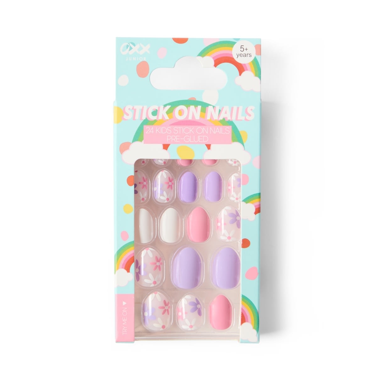 OXX Junior 24 Pack Kids Pre-Glued Stick-On Nails - Oopsy Daisy