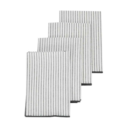 4 Pack Charcoal Stripe Napkins